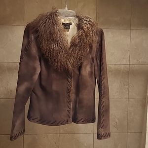 Brown Large Pigalle Suede Coat